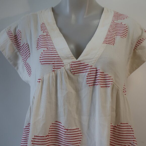 Womens Pearl & Caviar Cream, Red Design Cap Sleeve Dress XS/S - Picture 4 of 8